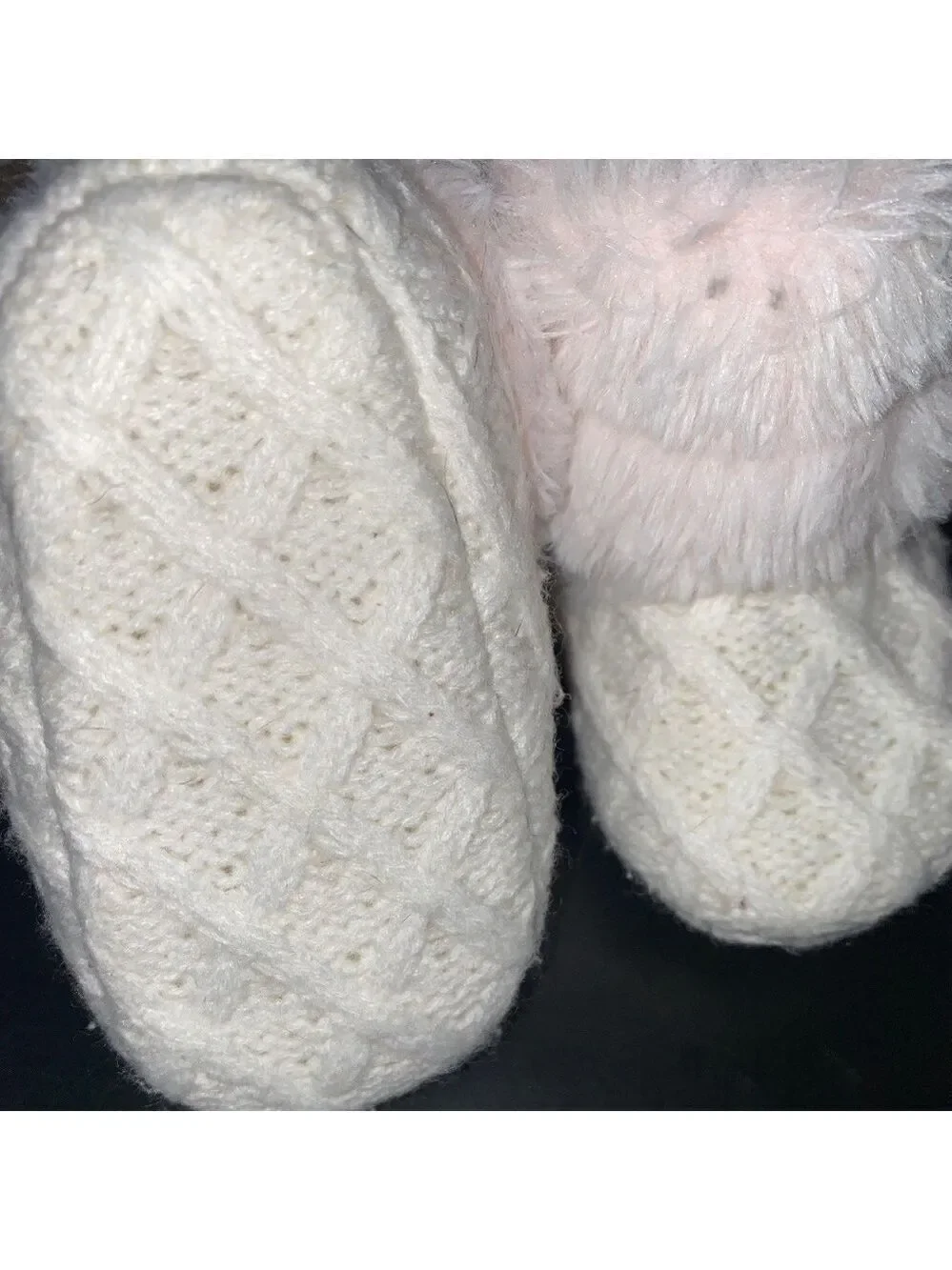 Stepping Stones Baby Faux Fur Cuff Cable Knit Boot NWOT